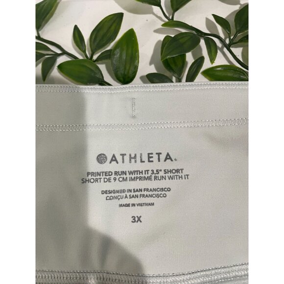 Athleta Printed Run With It 3.5" Shorts 3X Gray Pattern Lightweight Activewear - Picture 7 of 14